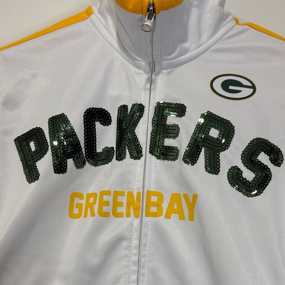 Green Bay Packers White Sequin Jacket - Picture 2 of 4